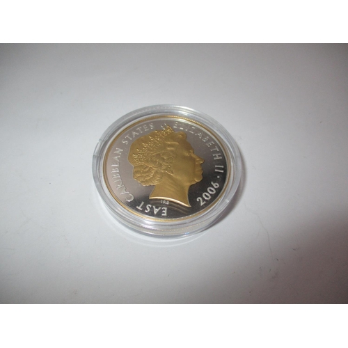 493 - 2010 East Caribbean States $10 Proof Silver and Gold Plated Coin Queen Elizabeth 80th Birthday