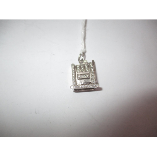 510 - One 18K White Gold Diamond Slot Machine Pendant/Charm (without Chain) containing Melee Round Diamond... 