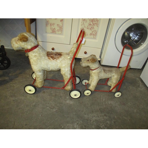 469A - Two Vintage Push Along Dogs