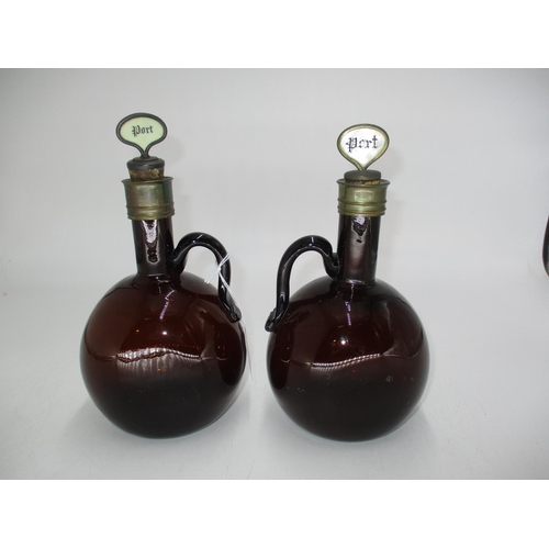 517 - Pair of 19th Century Glass Port Decanters