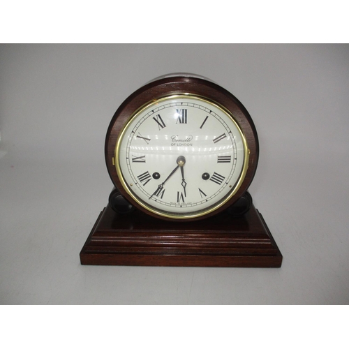 518 - Comitti of London Mahogany Case Mantel Clock