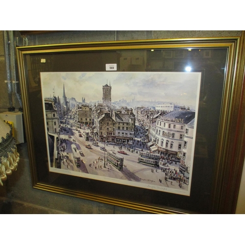 569 - Douglas Phillips Signed Print High Street Dundee 326/875