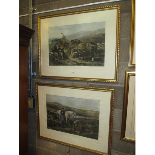 575 - After James Hardy Pair of Prints Waiting For The Guns and Luncheon Time On The Moors