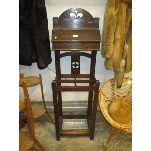 581 - 1930's Oak Hall Stand, 45cm