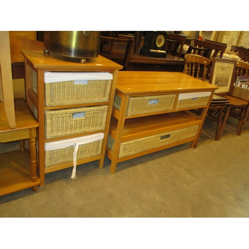 608 - Two Wicker Drawer Chests, 51 and 104cm