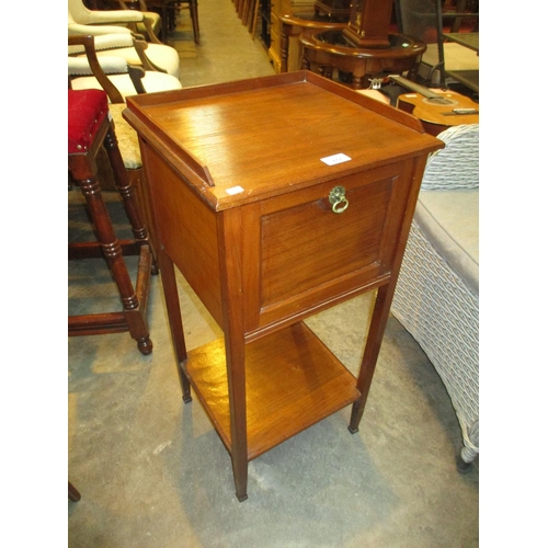 617 - 1920's Holland & Sons Walnut Fall Front Bedside Cabinet, 38x35x78cm