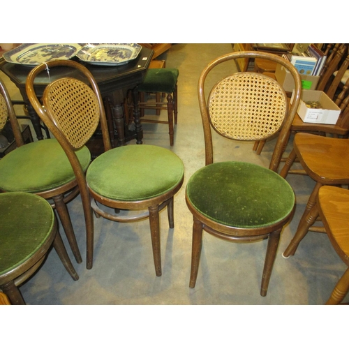 623 - Set of 4 Polish Dinette Bentwood and Bergere Chairs