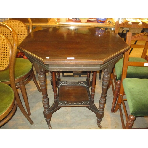 624 - Late Victorian Octagonal Top Window Table, 76cm