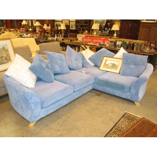 631 - Pale Blue Corner Suite having a Loose Cushion Back