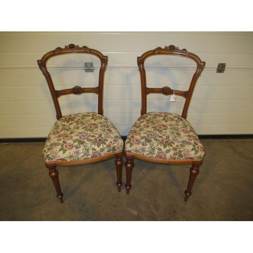 649 - Pair of Victorian Walnut Bedroom Chairs