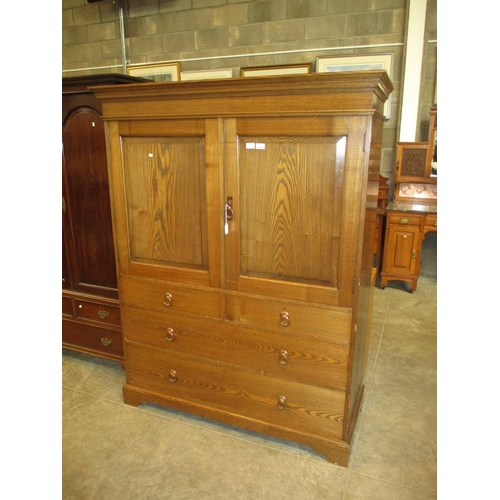 669 - Late Victorian Ash Linen Cabinet, 122cm