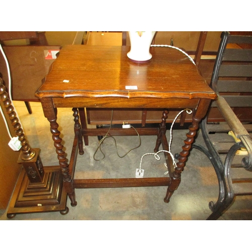 687 - 1920's Oak Barley Twist Occasional Table, 60x45cm