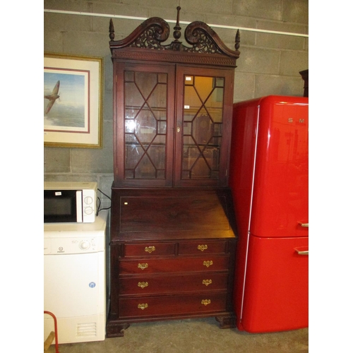 702 - Reproduction Mahogany Bureau Bookcase, 96cm