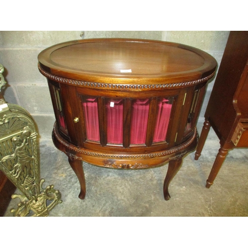 708 - Reproduction Mahogany Tray Top Cocktail Cabinet, 73x49cm