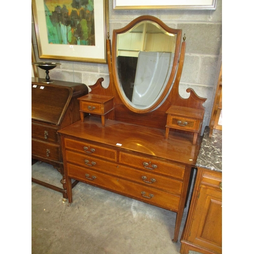 716 - Edwardian Inlaid Mahogany Dressing Table, 107cm