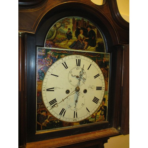 643 - James Cameron Dundee 8 Day Mahogany Longcase Clock