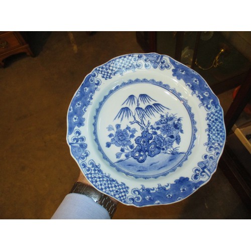 473 - Three Late 18th/Early 19th Century Chinese Export Porcelain Blue and White Dishes, 23cm