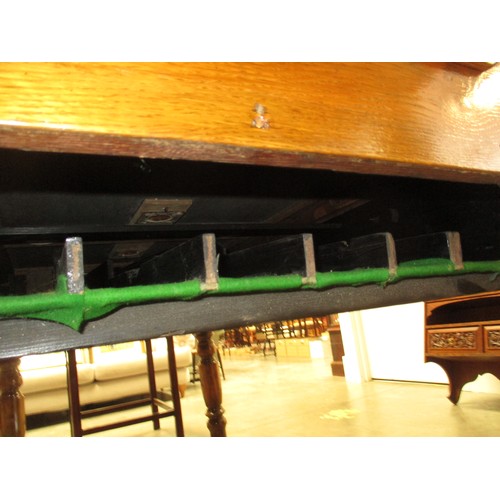 641 - Oak and Slate Bed Billiards Table with Accessories