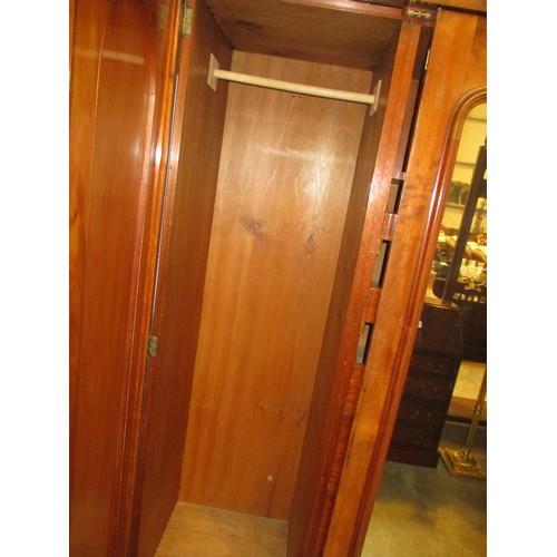 707 - Victorian Mahogany Centre Mirror 3 Door Wardrobe, 178cm