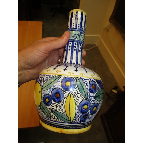 383 - Mak Merry 1925 Hand Painted Bottle Neck Vessel with Cover, 31cm