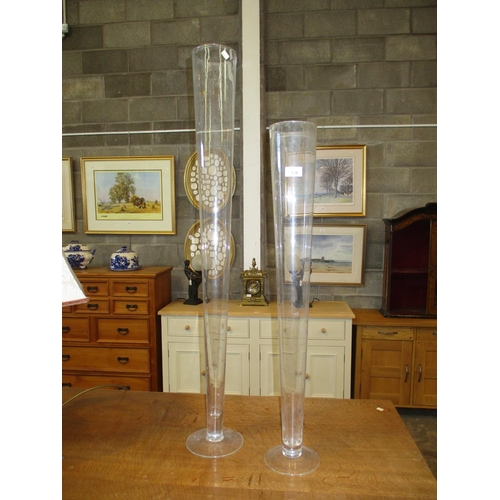 120 - Two Tall Glass Vases, 100 and 80cm