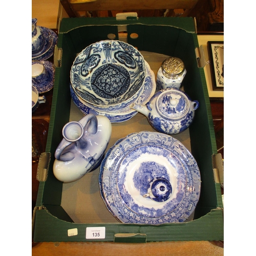 135 - Collection of Blue and White Ceramics including Chinese, Royal Bonn and Spode