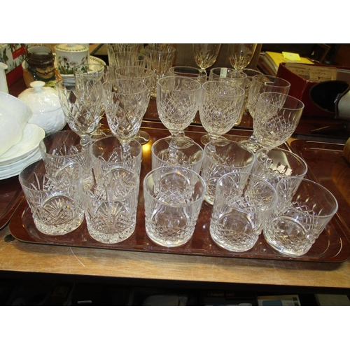 14 - Sets of 6 and 4 Crystal Wine Goblets and Whisky Tumblers