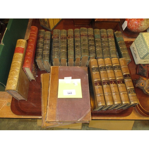 141 - Leather Bound Books to include Life of Johnson, Shakespeare etc