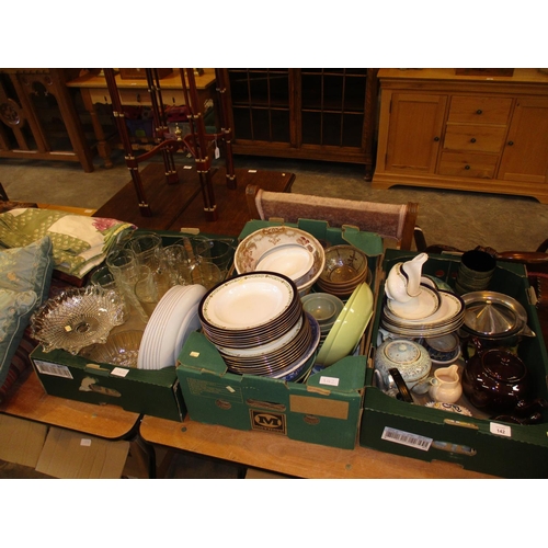 142 - Three Boxes of Ceramics, Glass etc