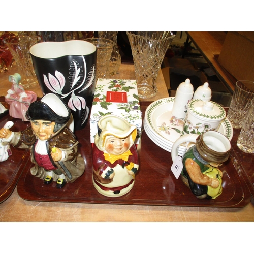 15 - Beswick Vase, Portmeirion and 3 Character Jugs