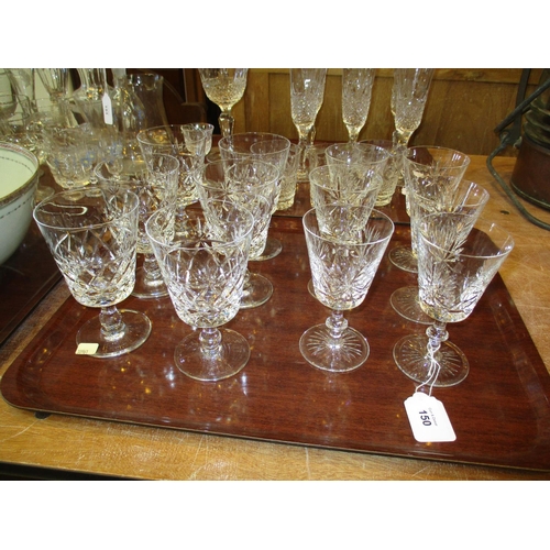 150 - Sets of 6 Edinburgh and Brierly Crystal Wine Goblets