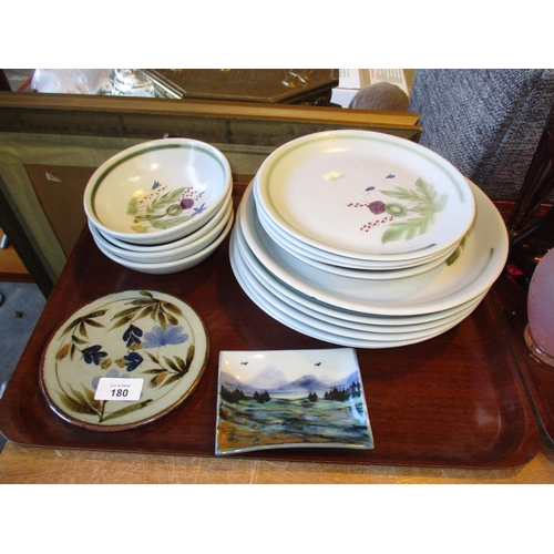 180 - Highland Stoneware Dish and Teapot Stand, along with Buchan Dinnerwares