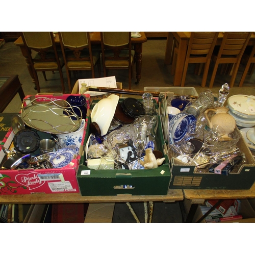 198 - Three Boxes of Ceramics, Glass, Metalwares etc