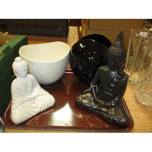 20 - Two Kelly Hoppen Vases and 2 Buddha Figures