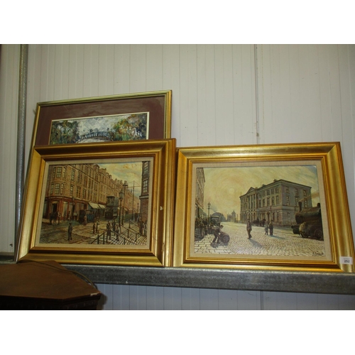 252 - I Campbell, 2 Oil Paintings of Dundee Scenes, along with Another Picture