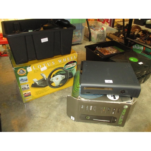 60 - Xbox 360, Lotus Wheel and Various Controllers