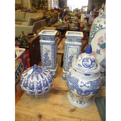 70 - Pair of Chinese Porcelain Vases and 2 Lidded Urns