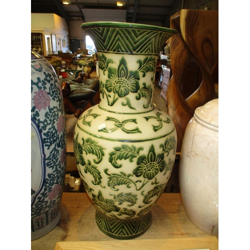 72 - Chinese Green Foliate Decorated Vase, 66cm