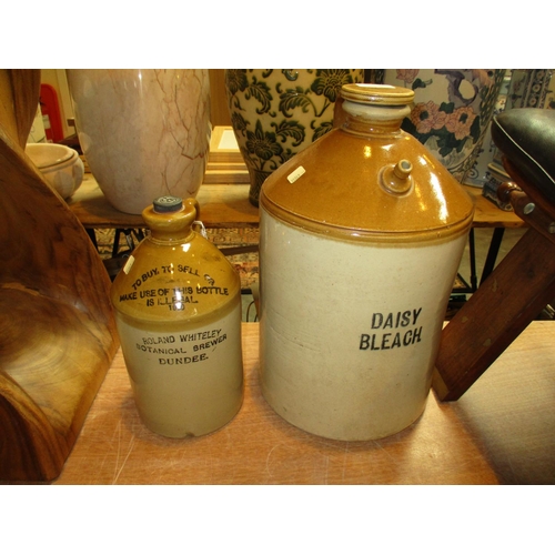 85 - Stoneware Flagon for Roland Whiteley Botanical Brewer Dundee, along with a Daisy Bleach Flagon