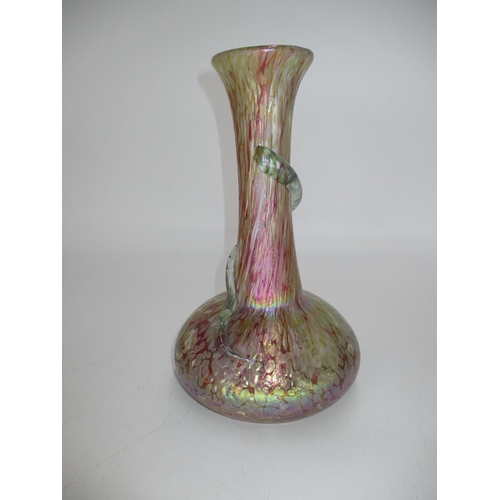 270 - Iridescent Glass Vase with Trailing Decoration, 27cm