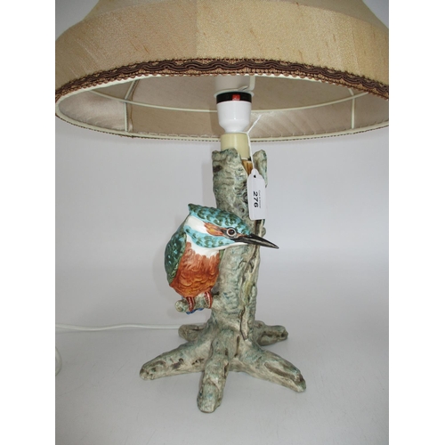 276 - Goebel Kingfisher Table Lamp with Shade