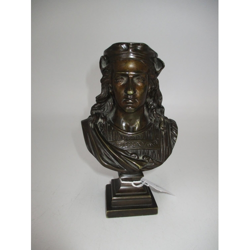 286 - Small Bronze Classical Bust, 16.5cm