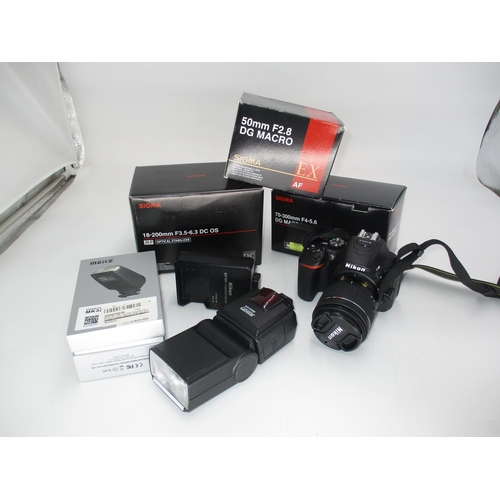 306 - Nikon D5600 Camera with Lenses, Flash etc