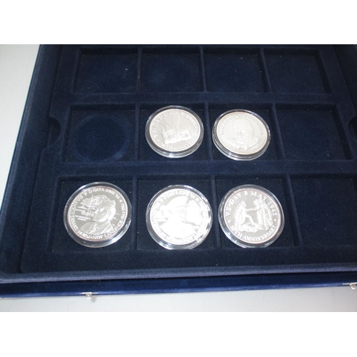 324 - Five Turks and Caicos 20 Crown 999 32gm Silver Coins Part of Westminster 