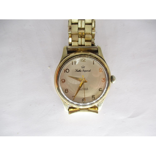 338 - 9ct Gold Smiths Imperial Vintage Wristwatch with Cream Dial and Sweep Seconds Hand with 19 Jewel Mov... 