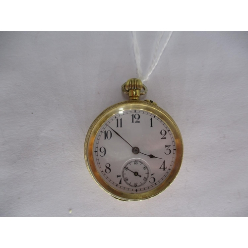 340 - Swiss 18ct Gold Engraved Fob Watch with White Enamel Dial, London Import Hallmarks for 1908, total w... 