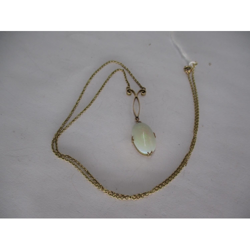 360 - 9ct Gold Necklace with Opal Drop, 2.94g