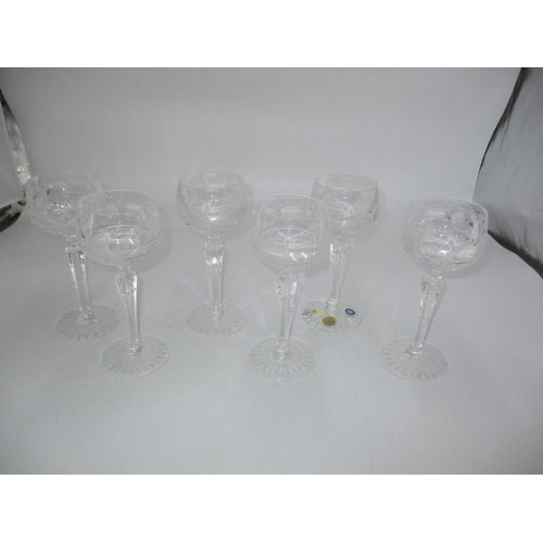 370 - Set of 6 Czechoslovakian Crystal Hock Glasses