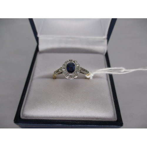 423 - 18ct Gold and Platinum Sapphire and Diamond Ring