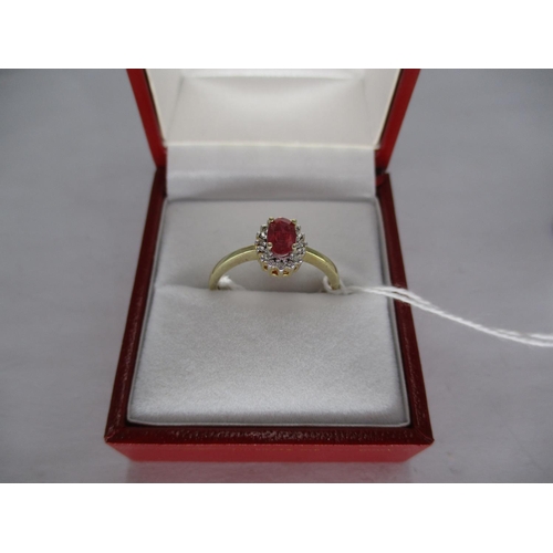 424 - Ruby and Diamond Ring